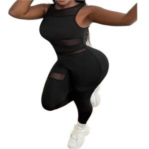 Sexy mesh front Jumpsuit sz 0X